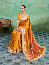 trending Tissue Silk saree in yellow colour