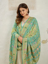 KcPc Pure Khaddi Georgette Meenakari Neemzari Bandhej Dupatta