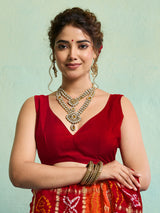 KcPc New Lounch Pure Gaji Silk Bandhani Ghatchola SareeOrange Red