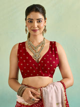 KcPc New Ajrakh Style Creap Silk Saree with Stone Work Saree STR