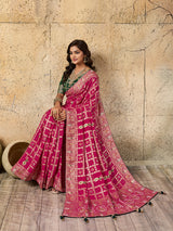 Gharchola saree with Catdana jardozi work
