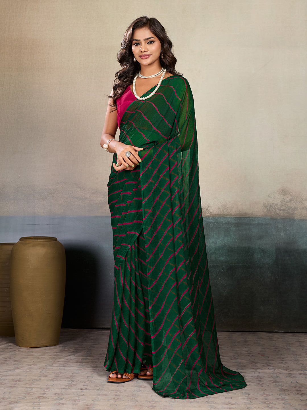 Buy New Chiffon Leheriya Style With Casual Wear Saree