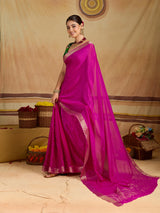 KcPc New arrival Pure ojariya Chinon Beautiful Zari border Pallu saree,MAHA