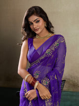 Buy Designer Saree With Handcrafted Aari Tari Work 
