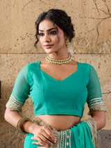 Buy Georgette Kacha Gotapatti Saree kcpc