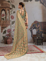 KcPc Traditional Royal Meenakari Pure Khaddi Georgette Saree for Women