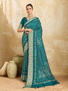 KcPc New Beautiful Viscos Silk Bandhani PrintAari tari work Saree Green GAN