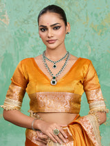 trending Tissue Silk saree in yellow colour