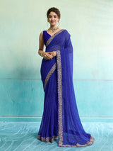 Buy New Spiceal Chiffon Leheriya Style With Embroidery Border Work Saree