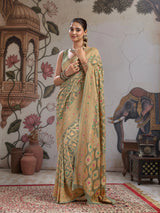 KcPc Traditional Royal Meenakari Pure Khaddi Georgette Saree for Women