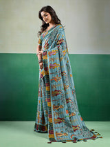Buy Kalamkari Saree With Mehendi Wear