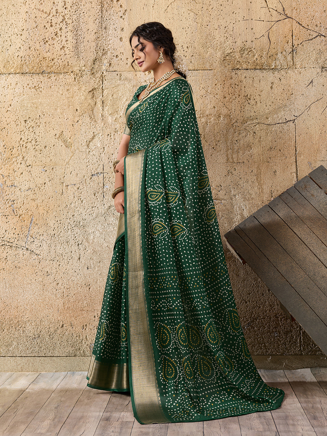  Cotton silk Ajrakh styleSaree under 1000