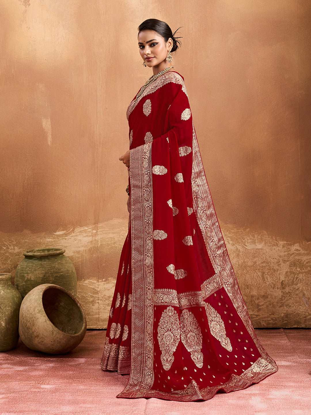 Chiffon Banarasi Neemzari saree