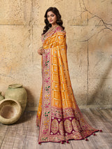  Georgette Gharchola Bandhej Cutdana Gotapatti Work Saree
