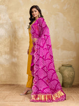 KcPc Beautiful Gaji Silk Bandhani Style Gotapatti Work Dupatta SATIS