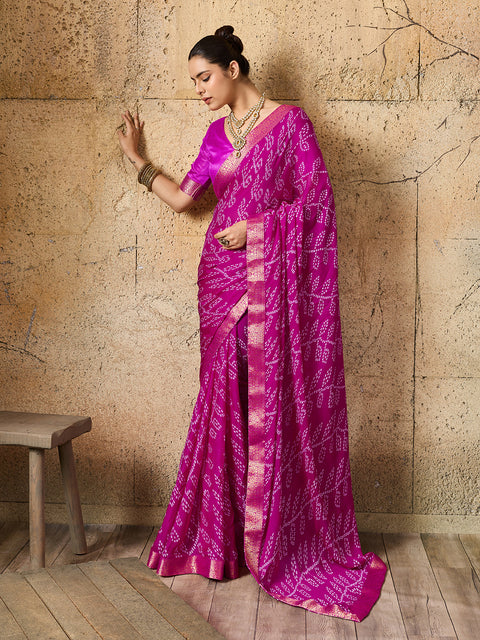 Buy Bandhani Style Saree Casual Wear kcpc 3