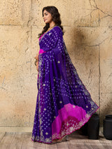 KcPc Traditional Bandhani Style Georgette Saree Perfect Festive Collection SWA