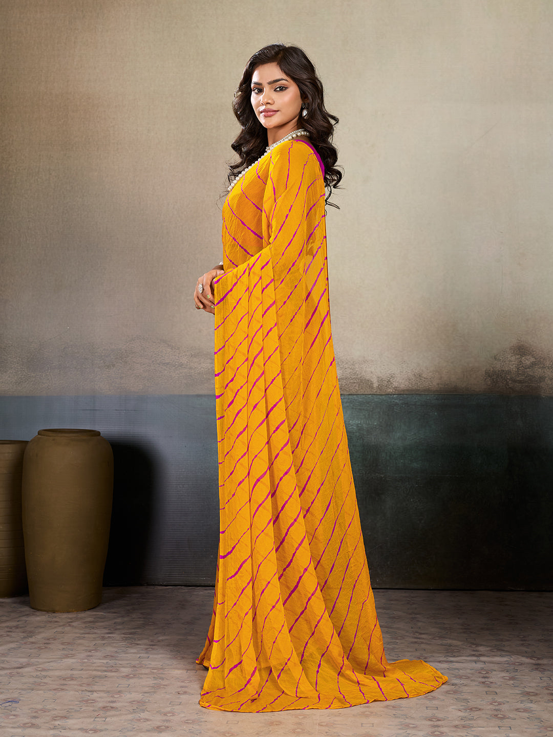 Buy New Chiffon Leheriya Style With Casual Wear Saree