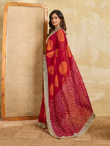 KcPc Premium Bandhani Style Georgette Saree with Rich Heavy BorderKDN
