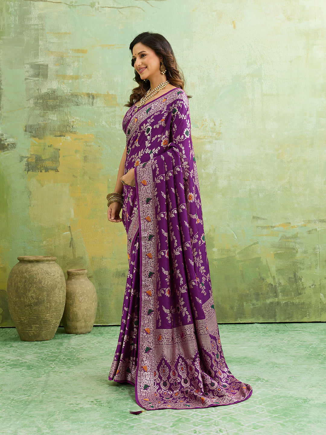  Silk With Zari Weaving Saree under 2000