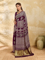 Buy Modal Silk Ajrakh Style With Mirror Work KcPc 