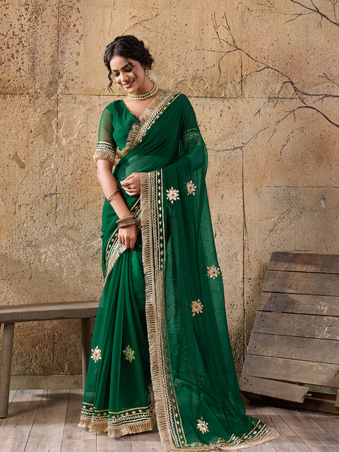 Buy Elegant Pure Georgette Saree with Gota Patti Work Kcpc