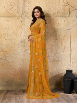 Buy latest Royal Bandhani Georgette Saree With Wedding Wear