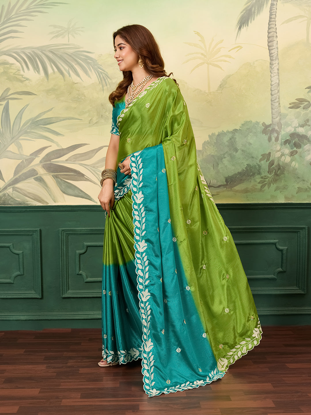 Buy Bollywood Style With Kashida Work Saree
