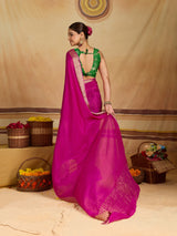 KcPc New arrival Pure ojariya Chinon Beautiful Zari border Pallu saree,MAHA