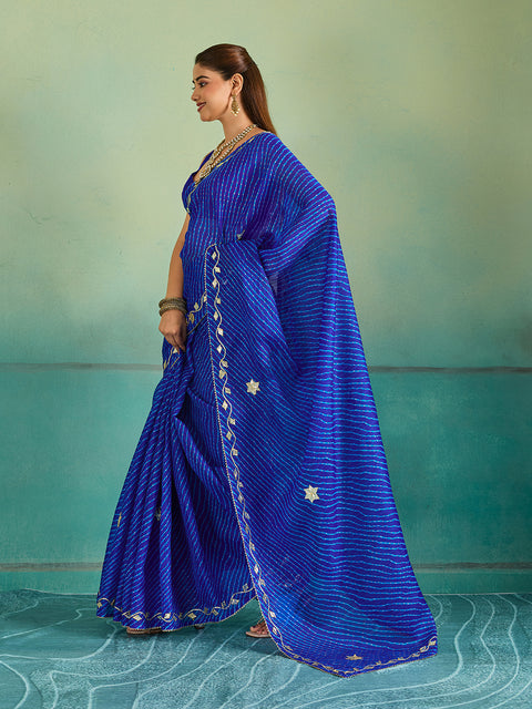Buy Leheriya Style With Gotapatti Work Saree