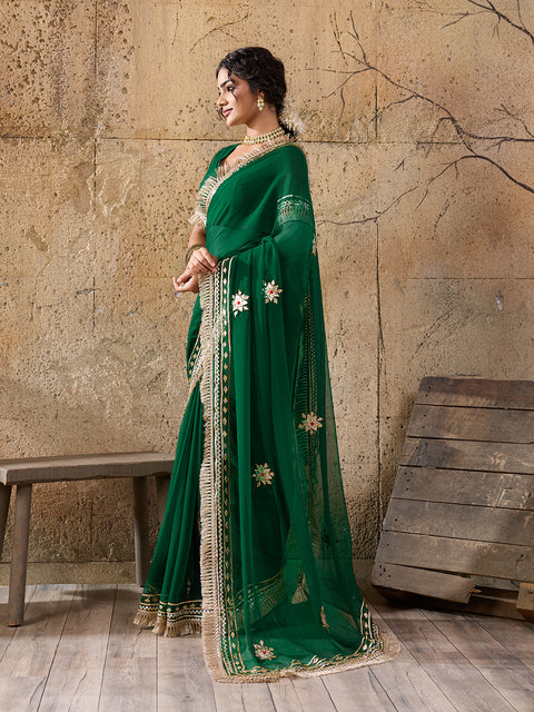 Buy Elegant Pure Georgette Saree with Gota Patti Work Kcpc