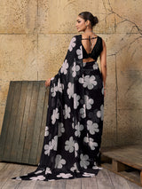 KcPc New Beautiful Pure Georgette Flower Printed Style Saree SUN