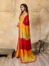designer bandhani saree for festival 