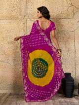 Buy Traditional Bandhani Style Georgette Saree Perfect Festive Collection