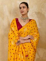 BuyDola Silk Bandhani Saree with Elegant Zari BorderKcPc 