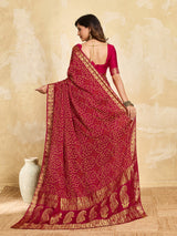 Buy Bandhani Style Saree With Traditional Wear