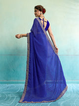 Buy New Spiceal Chiffon Leheriya Style With Embroidery Border Work Saree