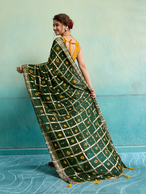 KcPc New Lightweight Casual Georgette Saree in Bandhani Style CHAND