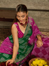 KcPc Premium Georgette Bandhani Festive Wear Sarees KDN