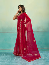 KcPc New Latest Chiffon Bollywood Style Gotapatti Work Saree MHS