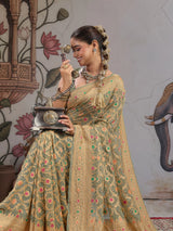 KcPc Traditional Royal Meenakari Pure Khaddi Georgette Saree for Women