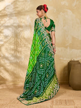 Buy Gaji Silk Saree With Bandhani Style Gota Patti Work KcPc 