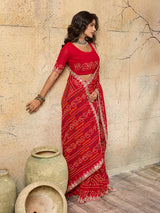 KcPc New Beautiful Georgette Traditional Style Gotapatti Work Saree PDM
