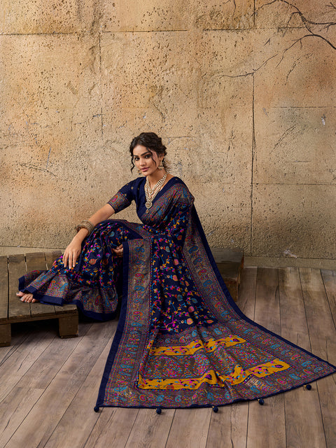 KcPc Latest Handpicked Pashmina Silk Foil Print Saree  STR