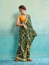 KcPc New Lightweight Casual Georgette Saree in Bandhani Style CHAND