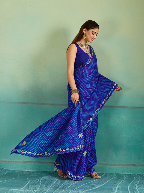Buy Leheriya Style With Gotapatti Work Saree