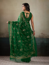 Buy Designer Saree With Handcrafted Aari Tari Work 