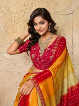 designer bandhani saree for festival 