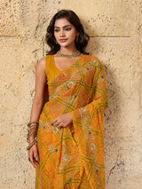 Buy latest Royal Bandhani Georgette Saree With Wedding Wear