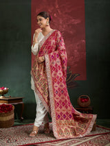 KcPc Letest Khaddi Georgette Embroidery Heavy Border Work Dupatta TUF